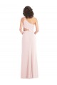 Cheap Sleeveless One Shoulder Stretch Crepe Pink Long Formal Dress Canada