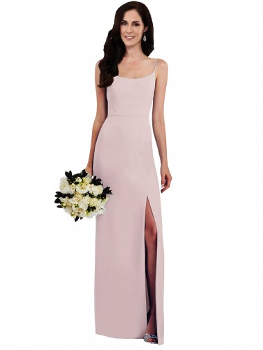 Cheap Sleeveless Spaghetti Straps Stretch Crepe Long Formal Dress Canada