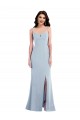 Cheap Sleeveless Spaghetti Straps Stretch Crepe Light Sky Blue Long Formal Dress Canada