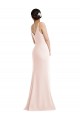 Cheap Sleeveless V-Neck Stretch Crepe Pink Long Formal Dresses Canada