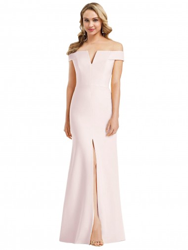 Cheap Sleeveless V-Neck Stretch Crepe Pink Long Formal Gowns Canada