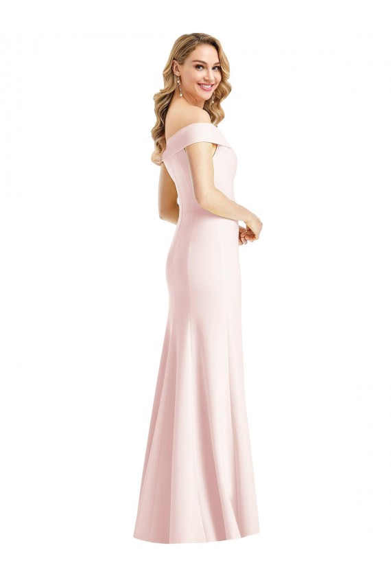 Cheap Sleeveless V-Neck Stretch Crepe Pink Long Formal Gowns Canada